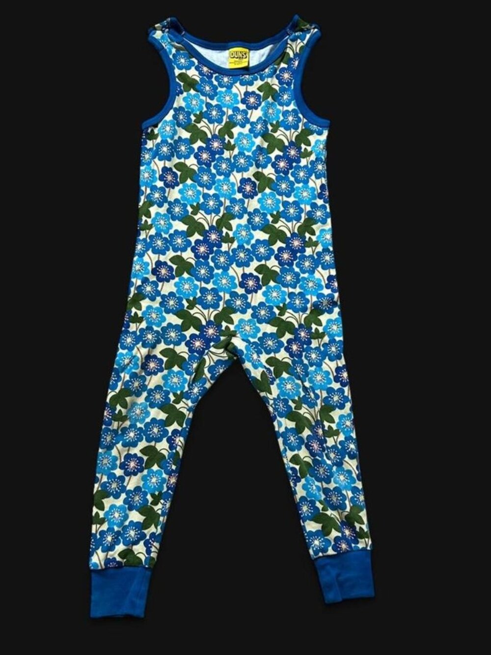 Duns Blue Floral Sleeveless Onesie sz 98